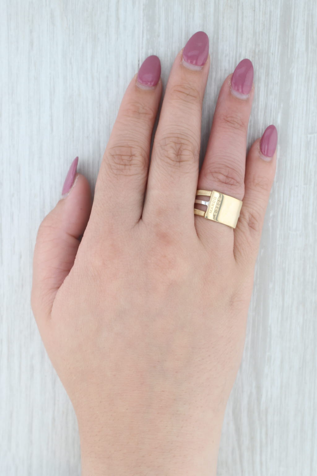 Marco Bicego Masai Three Row 0.16ctw Diamond Ring 18k Yellow White Gold Sz 6.75