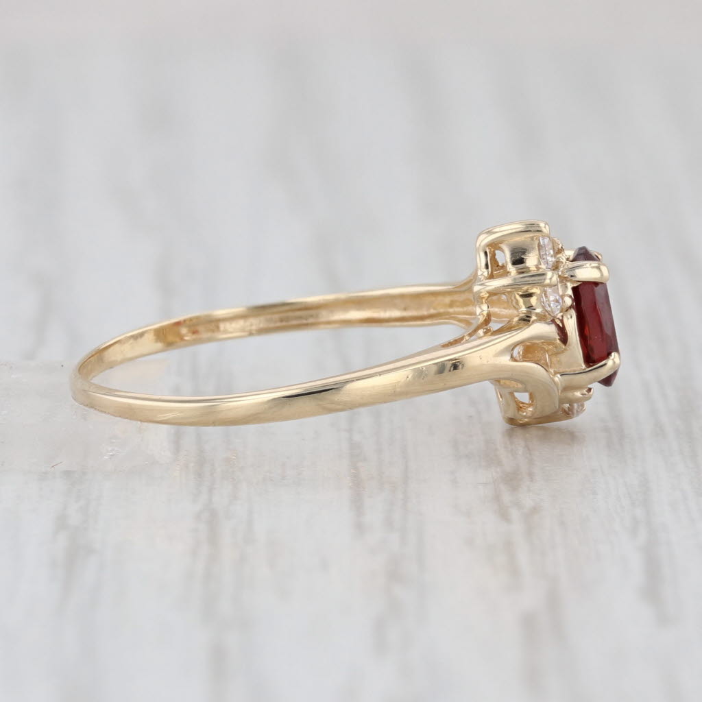 0.73ctw Garnet Cubic Zirconia Ring 10k Yellow Gold Size 7