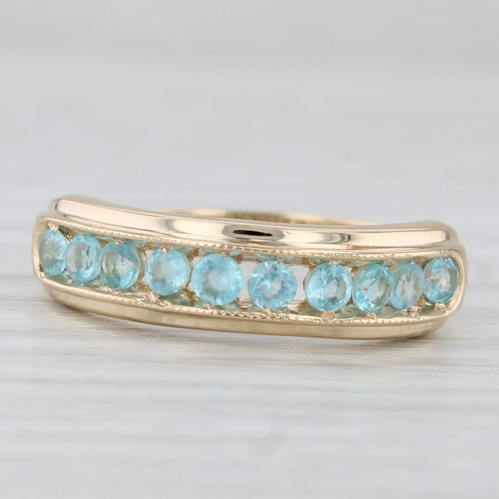 Light Gray 0.65ctw Blue Apatite Ring 14k Yellow Gold Size 7.25 Band