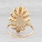 Light Gray Opal Cluster Ring 14k Yellow Gold Size 6.25 Cocktail