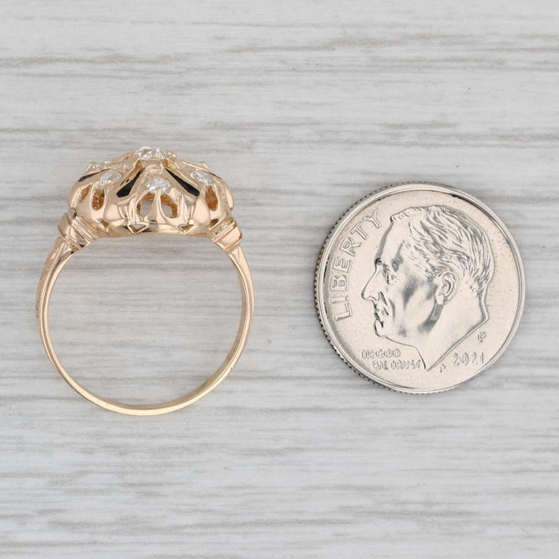 Antique 0.35ctw Old European Cut Diamond Ring 14k Yellow Gold Engagement