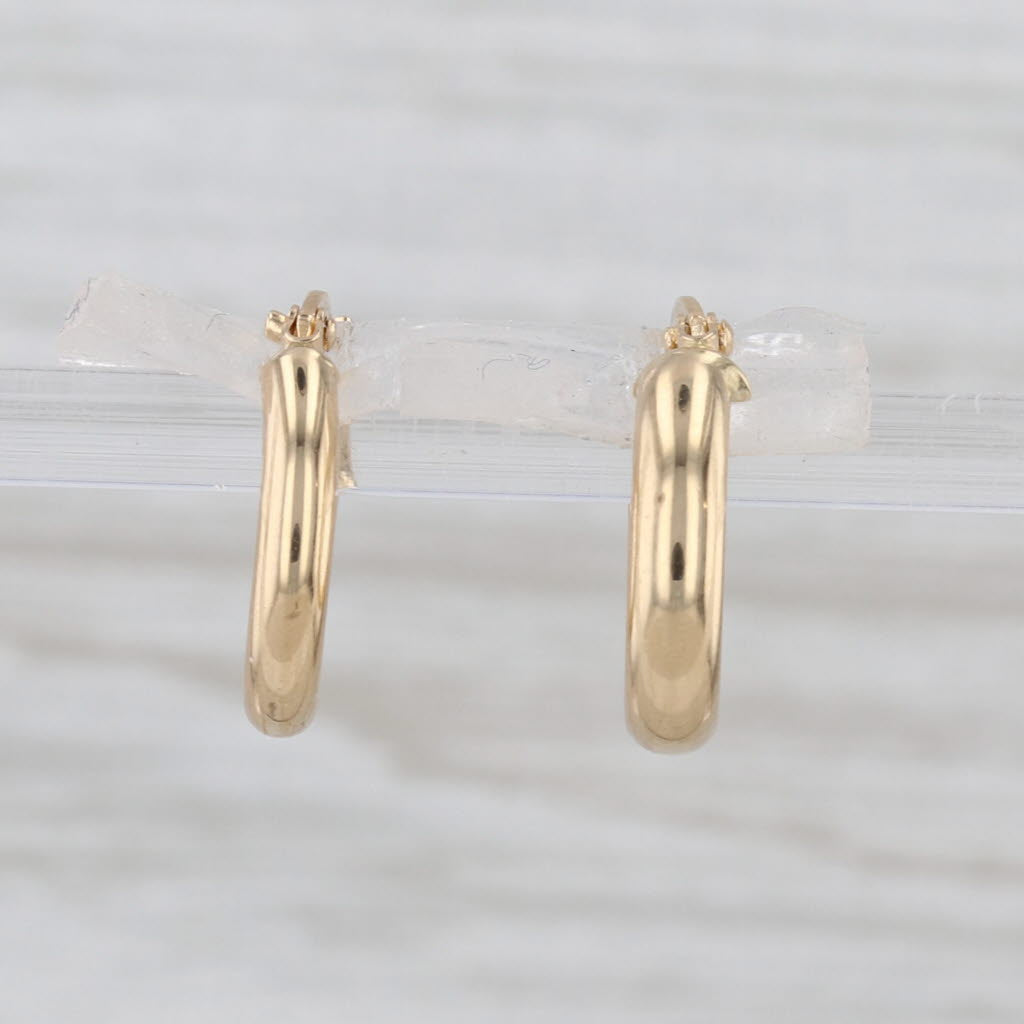 Small Round Hoop Earrings 18k Yellow Gold Snap Top Hoops