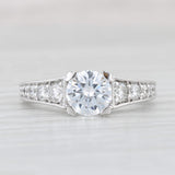 Light Gray New A Jaffe Diamond Semi Mount Engagement Ring 18k White Gold Size 6