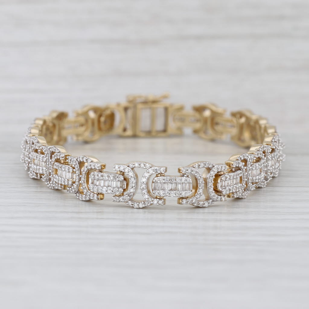 New 3.61ctw Diamond Tennis Bracelet 10k Yellow Gold 8.5" 9mm