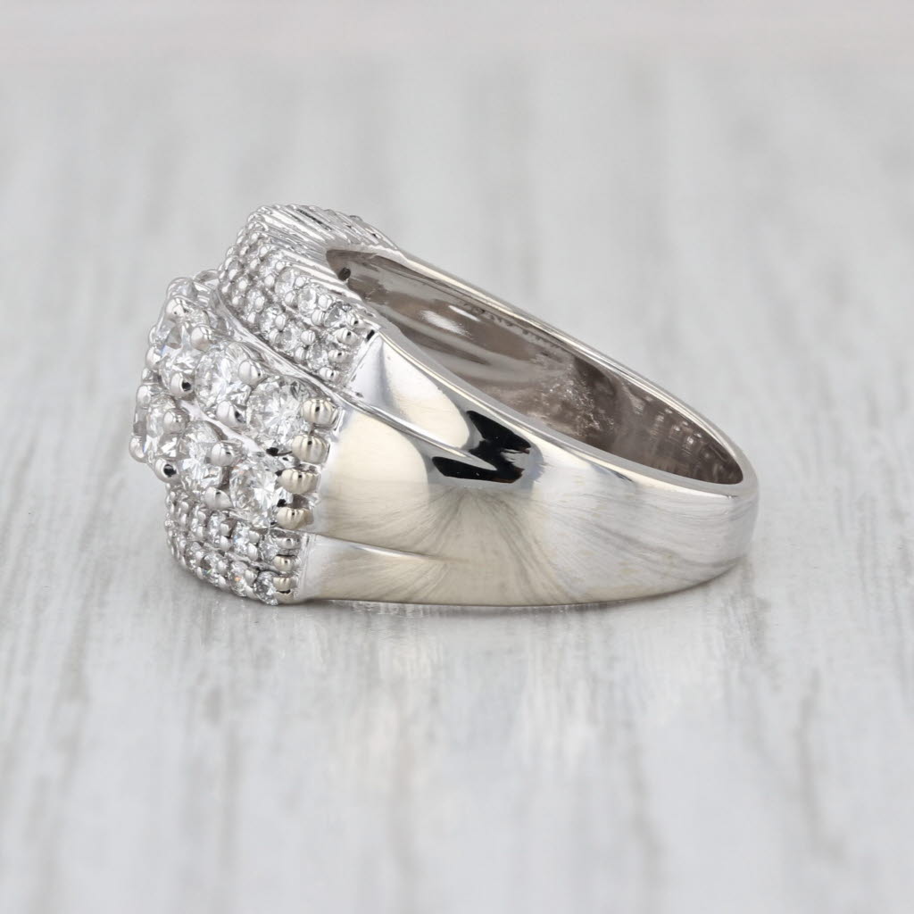 2ctw Diamond 3-Band Ring 10k White Gold Size 6.25 Anniversary