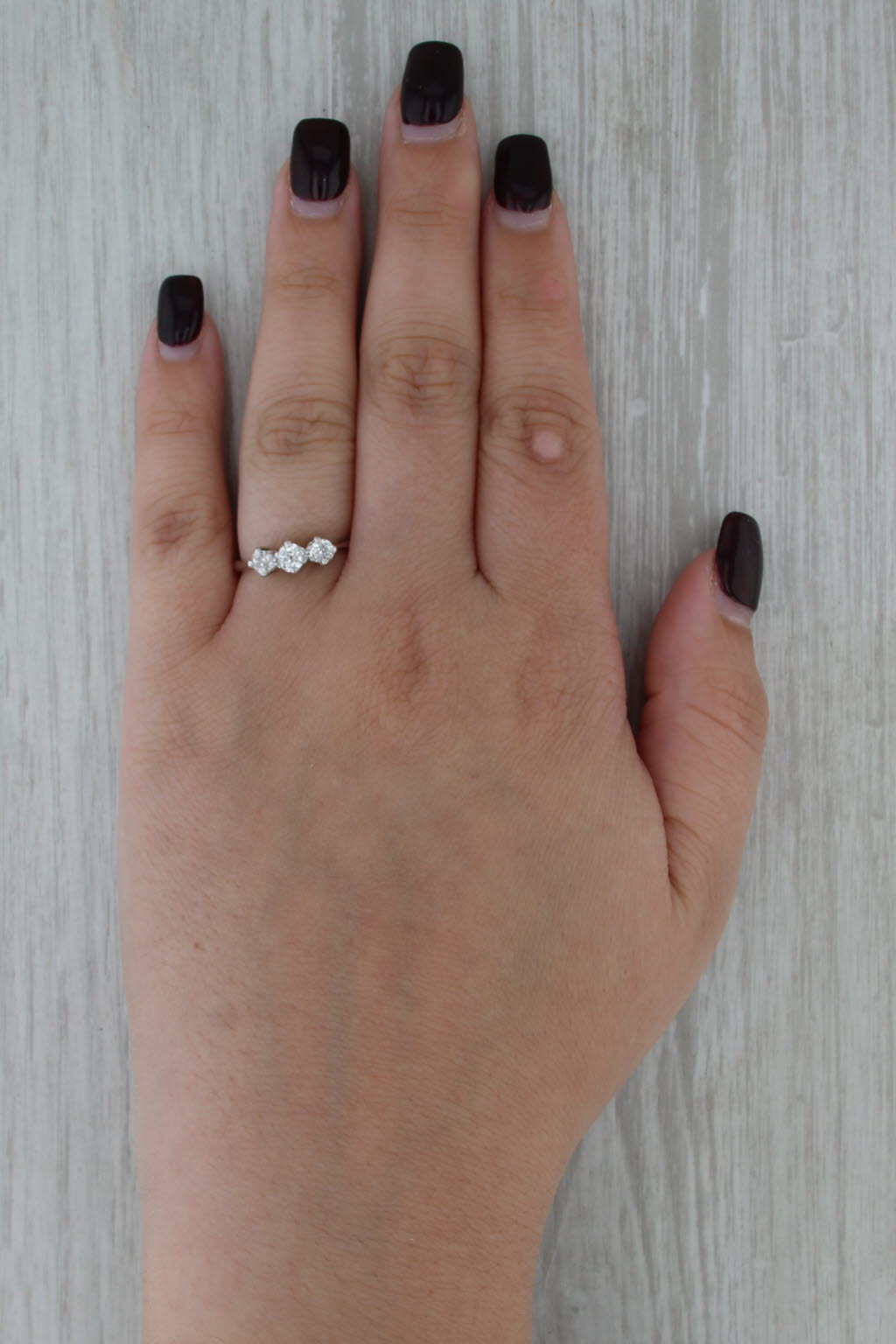 Antique 3-Stone 0.56ctw Diamond Ring Platinum Size 7.5 Engagement Anniversary
