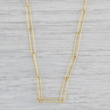New Petite Paper Clip Chain Necklace 14k Yellow Gold 18" 2.8mm