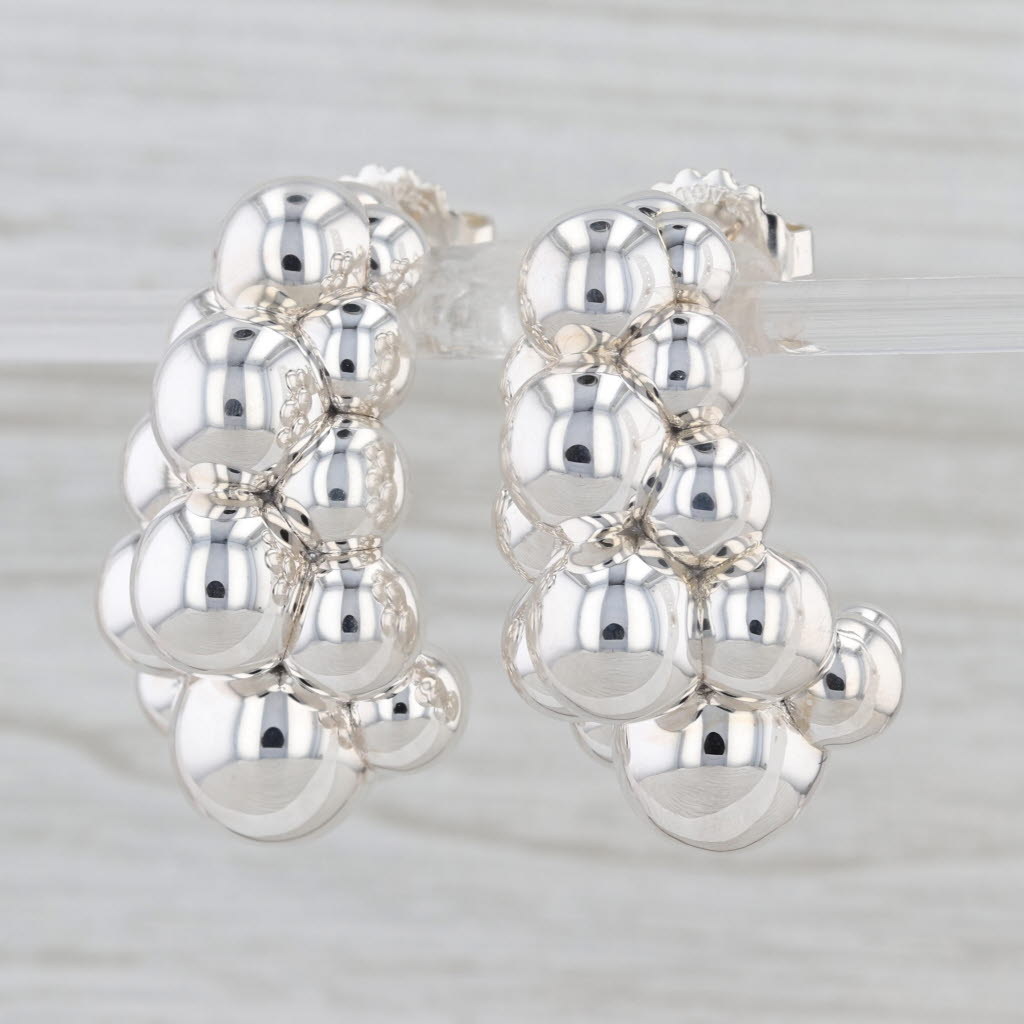 New Lagos Caviar Bubbly Bead Drop Earrings Sterling Silver Statement