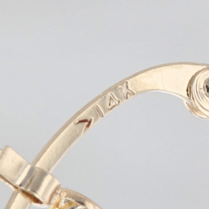 Rope Twist Hoop Earrings 14k Yellow Gold Snap Top Round Hoops 23.2 x 1.9mm