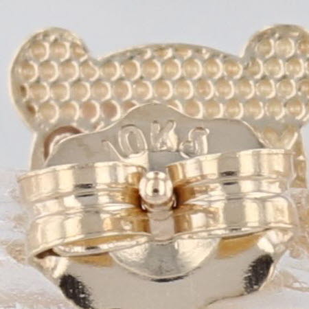 Pooh Bear Stud Earrings 10k Yellow Gold Disney Winnie the Pooh Cartoon Studs