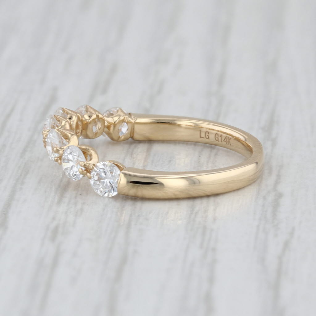 New 1.01ctw Lab Grown Diamond Wedding Band 14k Gold Sz 6.25 Stackable Ring