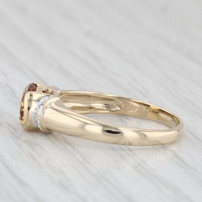 1.20ctw Oval Citrine Solitaire Ring 10k Yellow Gold Size 6.5