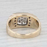 0.18ctw Diamond Cluster Ring 10k Yellow Gold Size 10 Men's