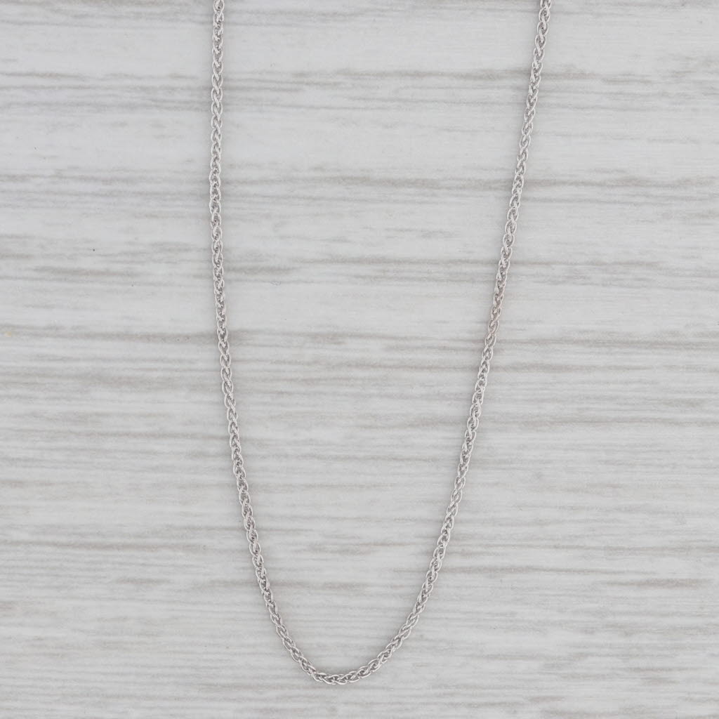 Gray 18" 0.8mm Wheat Chain Necklace 10k White Gold