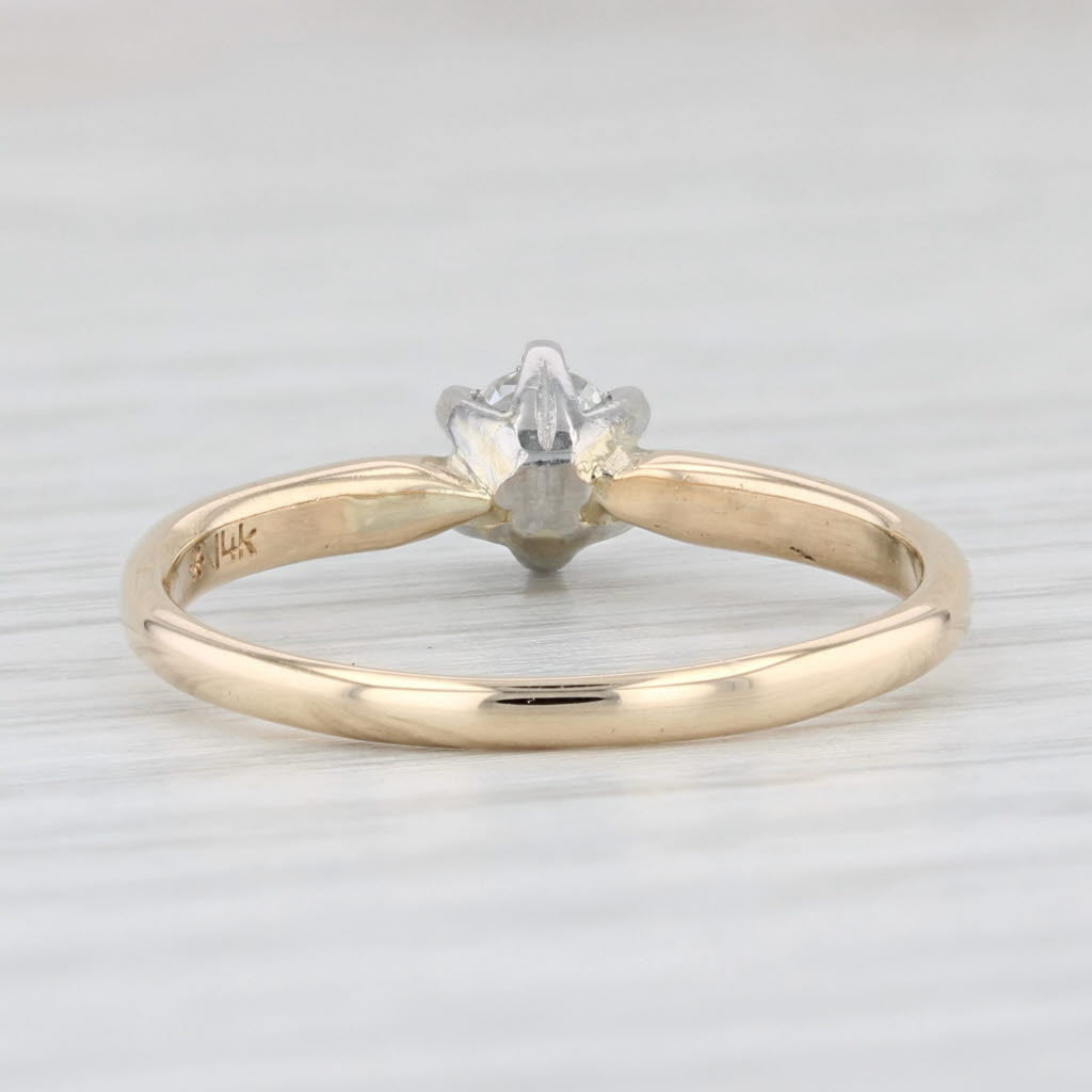 Light Gray 0.29ct VS2 Round Diamond Solitaire Engagement Ring 14k Gold Size 7.5