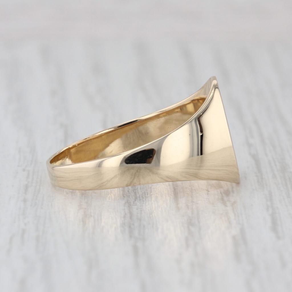 Engravable Oval Signet Ring 10k Yellow Gold Size 11.75