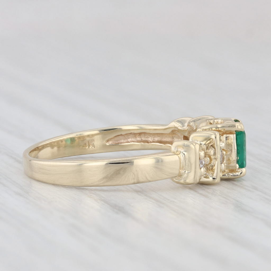 Light Gray 0.60ctw Emerald Diamond Ring 14k Yellow Gold Size 7.5 Engagement