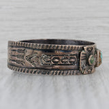 Gray Vintage Native American Turquoise Bangle Bracelet Sterling Silver 7"