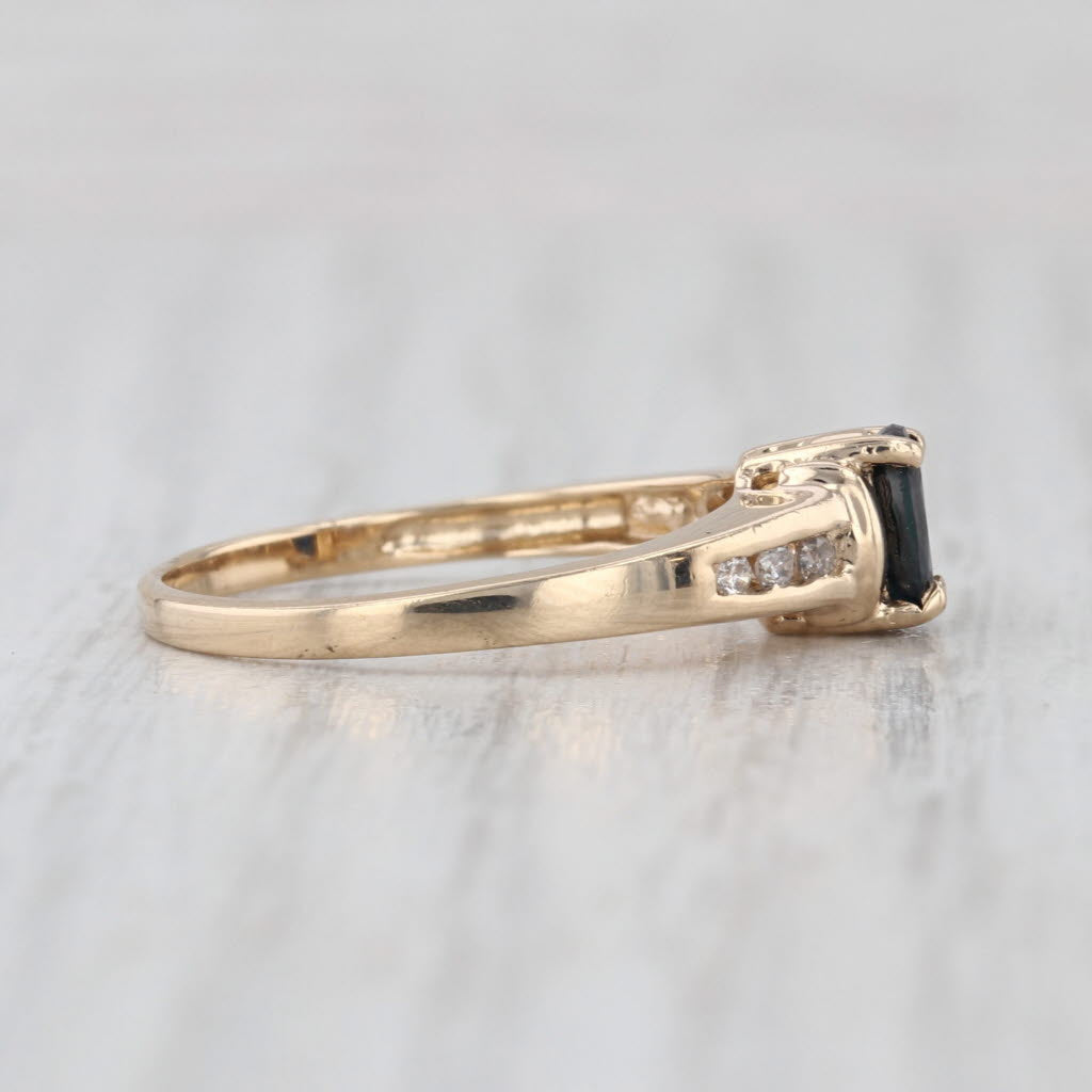 0.51ctw Blue Sapphire Diamond Ring 14k Yellow Gold Size 7