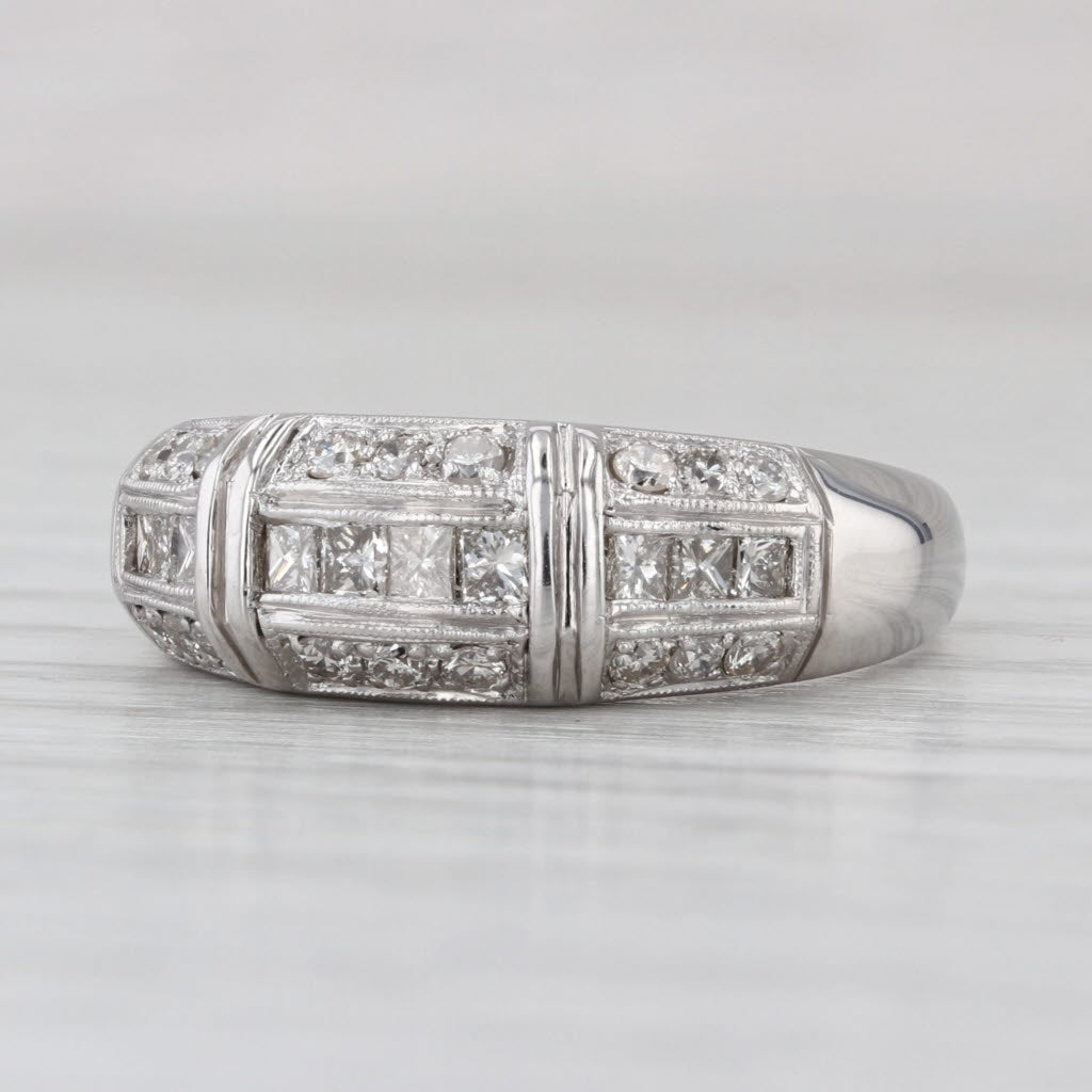 0.75ctw Diamond Ring 14k White Gold Size 8 Wedding Anniversary Band