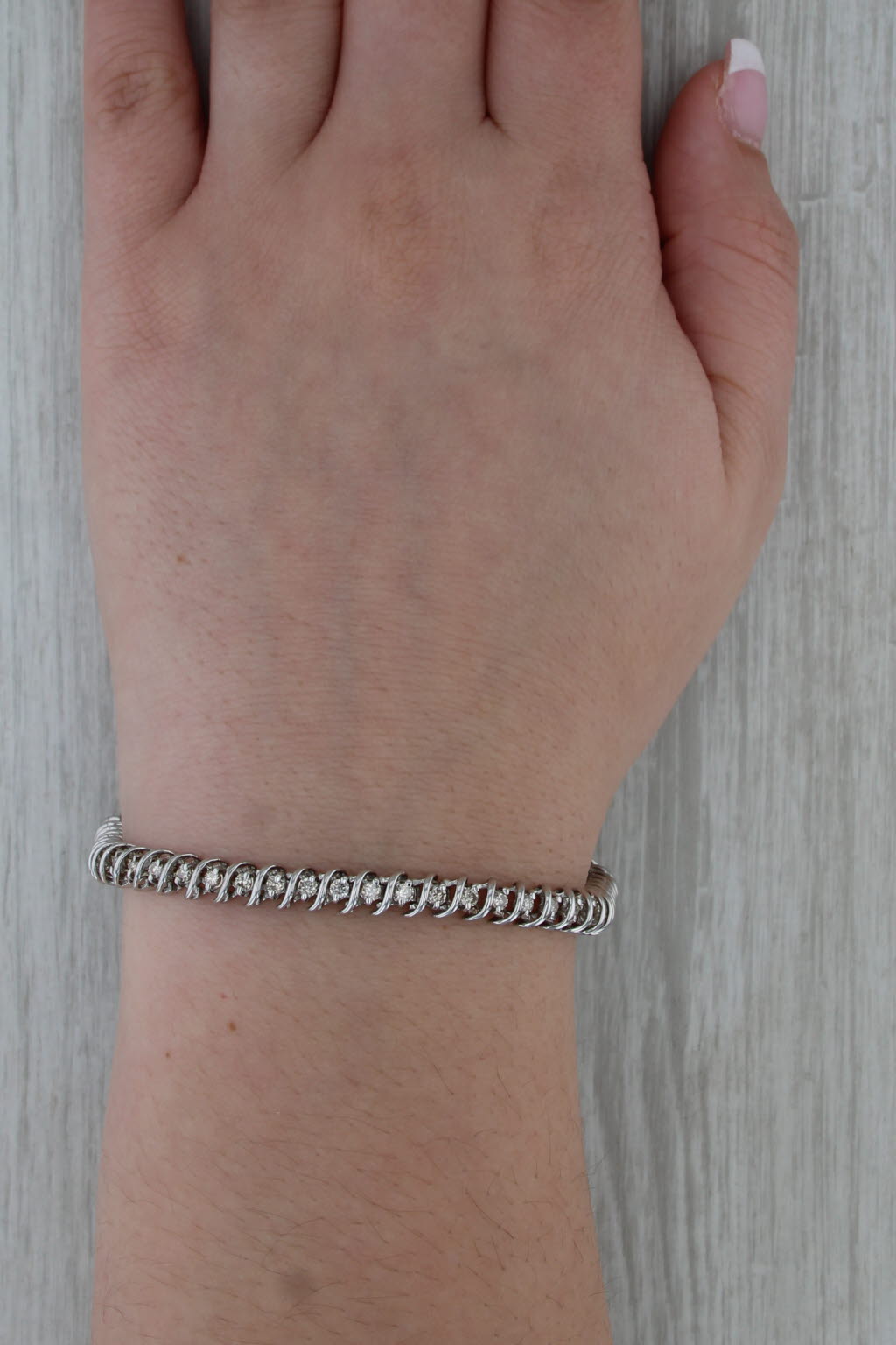 1.75ctw Diamond Tennis Bracelet 14k White Gold 7.25" 5.4mm