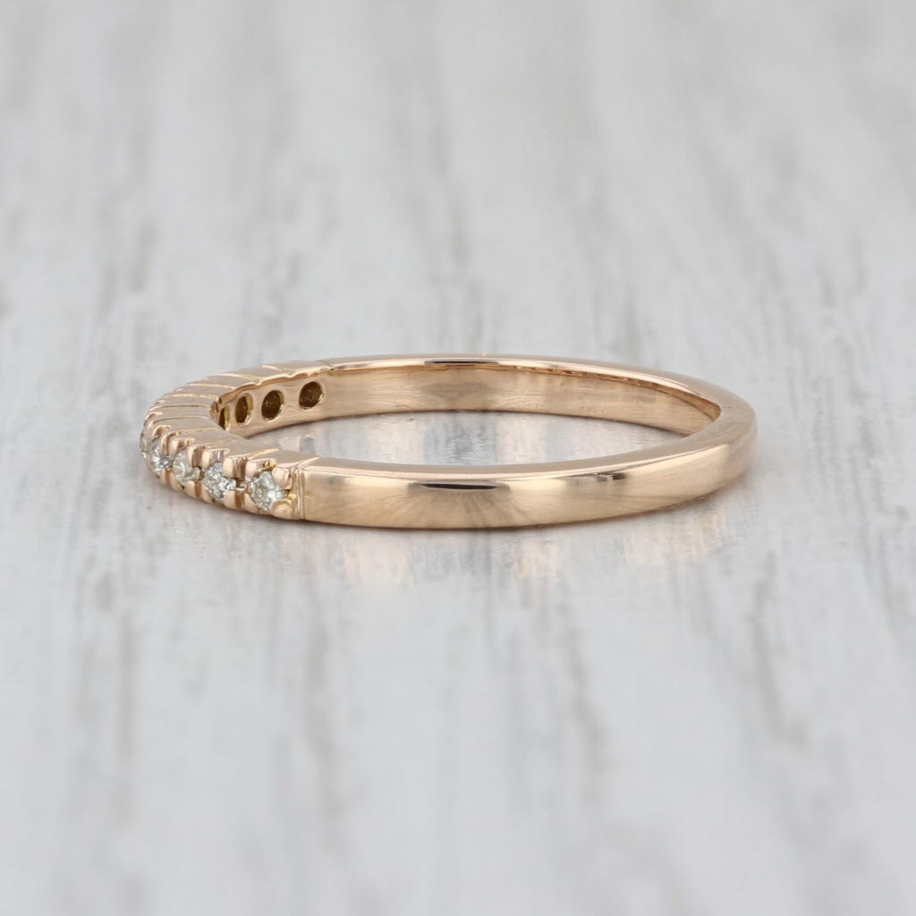 Diamond Wedding Band 14k Yellow Gold Stackable Size 6 Ring