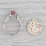2.53ctw Pink Tourmaline Diamond Ring 900 Platinum Size 6.75 Engagement