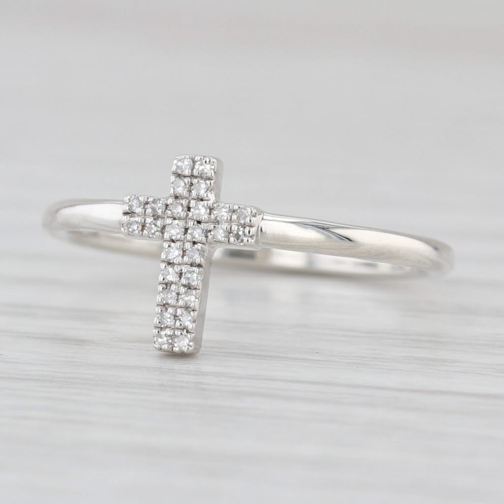 Effy Diamond Cross Ring Sterling Silver Size 7