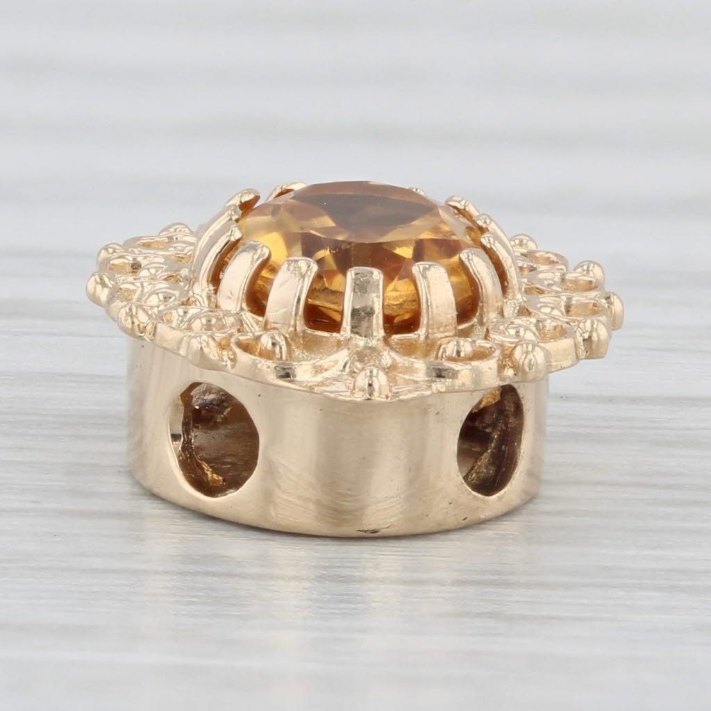 Light Gray Richard Glatter Vintage 1.20ct Citrine Slide Bracelet Charm 14k Yellow Gold RGVS