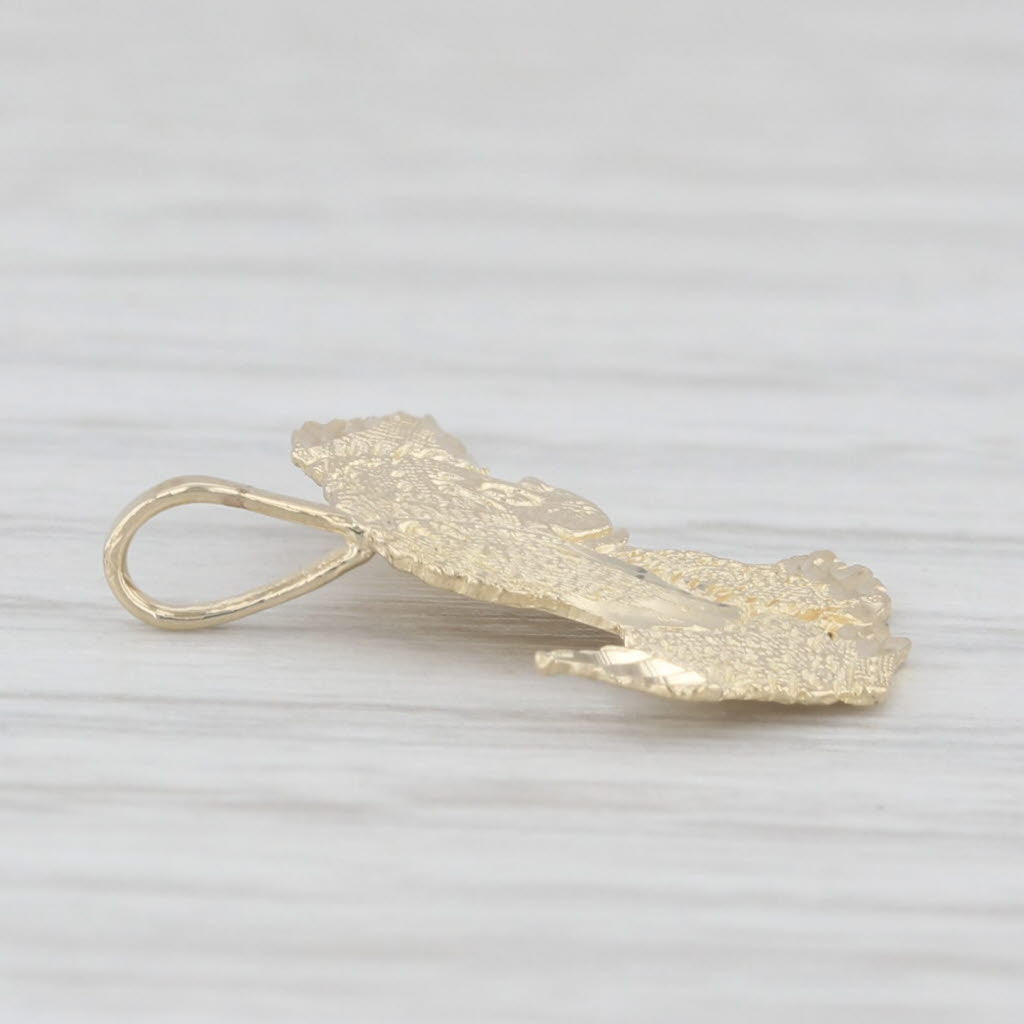 Light Gray Cute Little Puppy Dog Pendant 14k Yellow Gold Charm