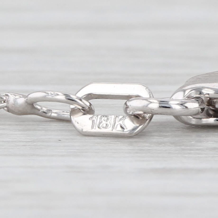 0.99ctw Diamond Cross Pendant Necklace 18k White Gold 17.75" Wheat Chain