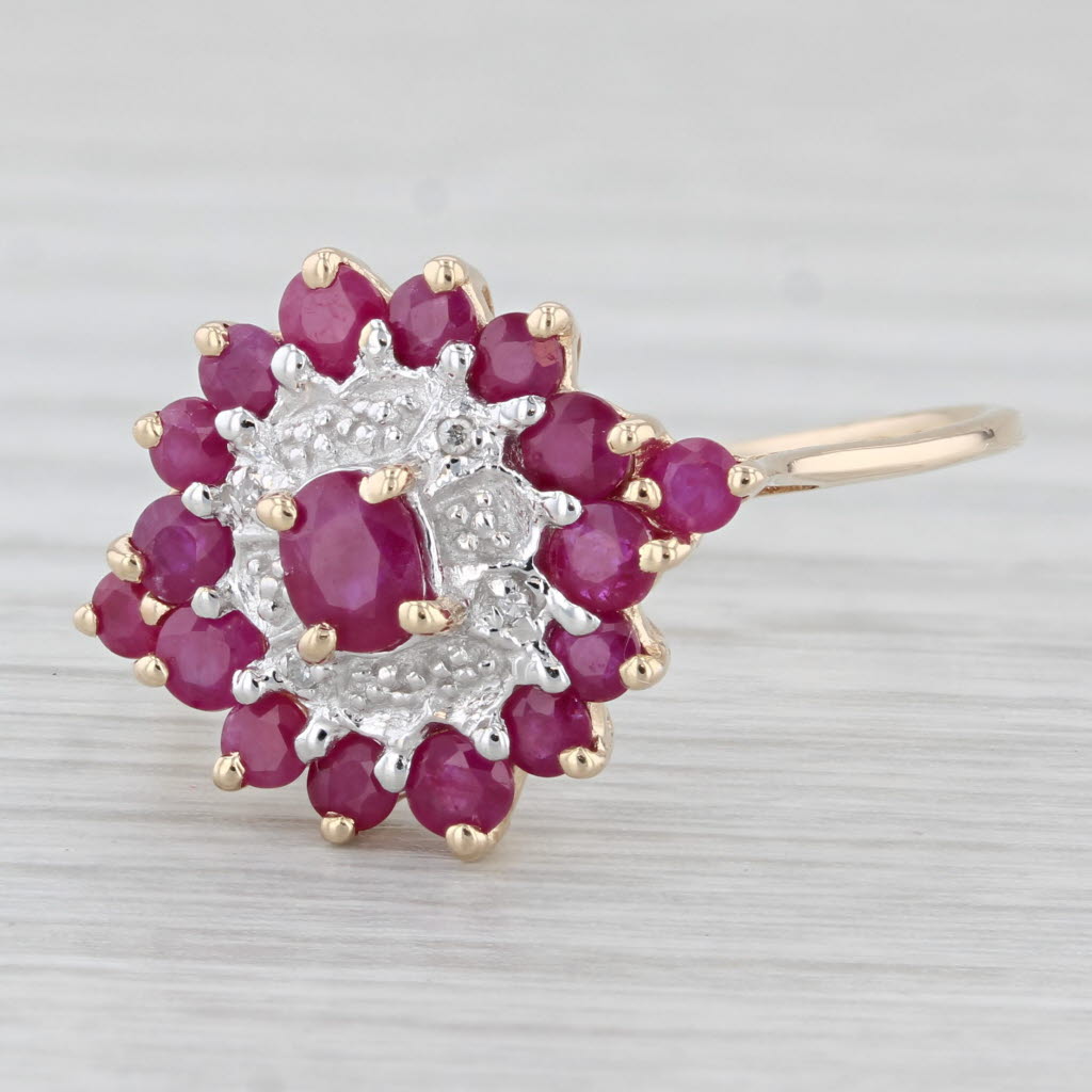 Light Gray 1.44ctw Ruby Diamond Ring 10k Yellow Gold Size 10.25