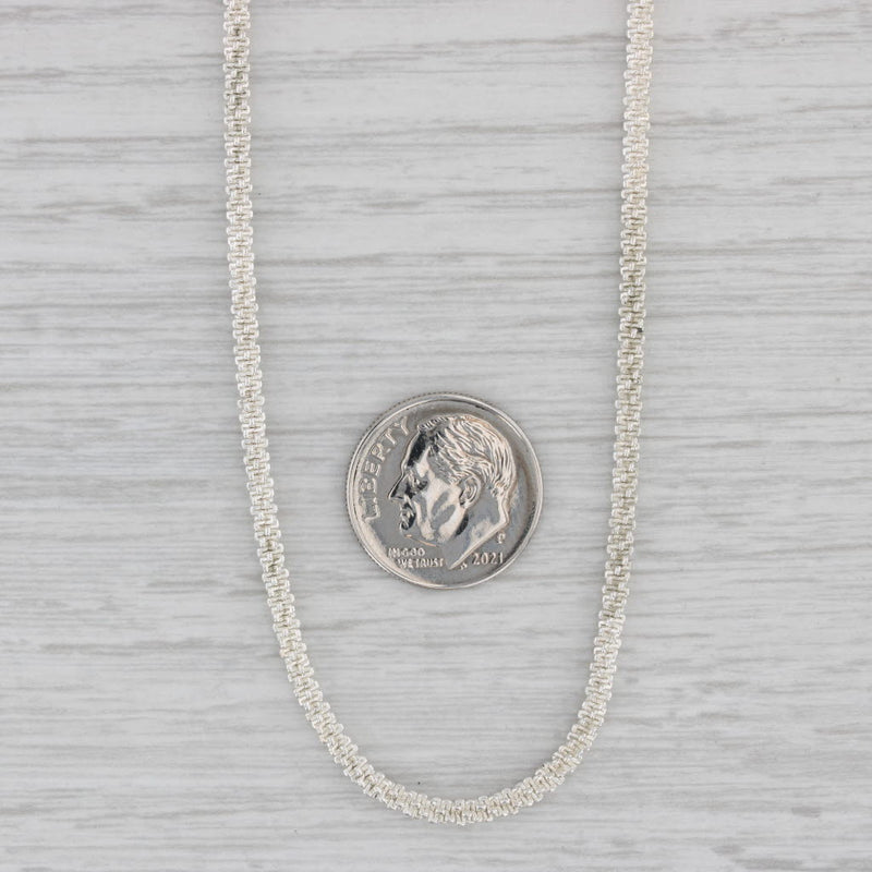 15.75" 2.5mm Popcorn Chain Necklace Sterling Silver Italian