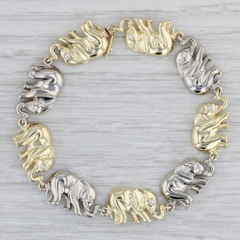 14K White Gold Elephant Link Bracelet 28720: buy online in NYC. Best price  at TRAXNYC.