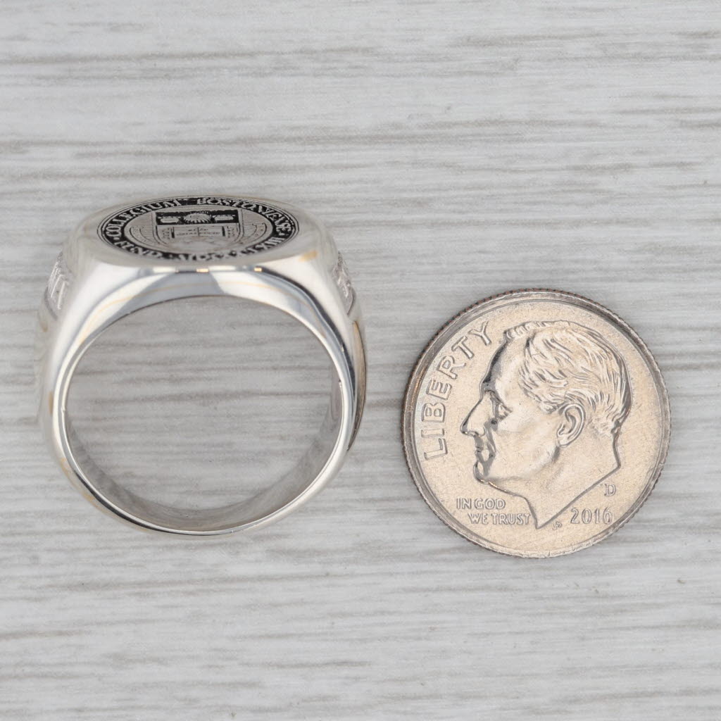 Gray Boston College Vintage Class Ring Sterling Silver Size 7.25 Coat of Arms Signet