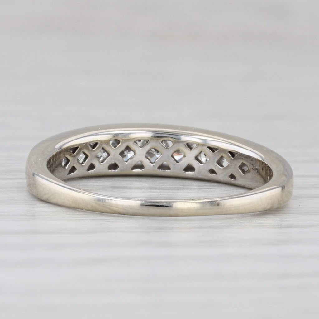 Light Gray 0.47ctw Diamond Wedding Band 14k White Gold Stackable Anniversary Ring Sz 8.75