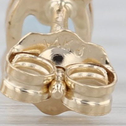 0.80ctw Oval Aquamrine Solitaire Stud Earrings 14k Yellow Gold Studs