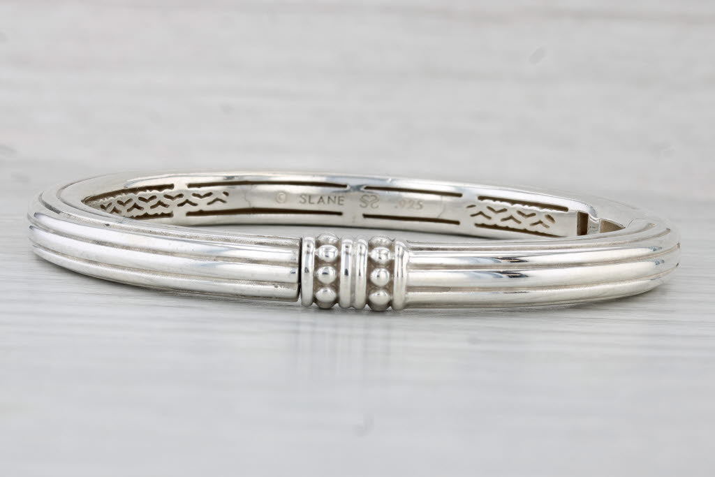 Light Gray Slane & Slane Bangle Bracelet Sterling Silver 6.75 6.6mm Designer