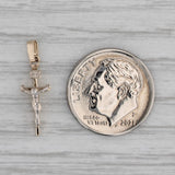 Small Crucifix Cross Pendant 14k Yellow White Gold Religious Jewelry