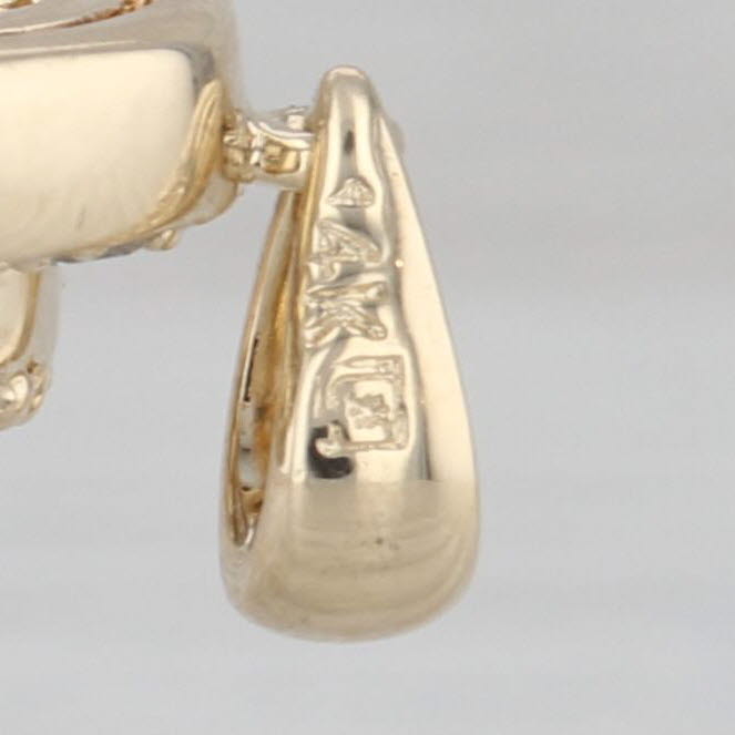 0.97ctw Diamond Cluster Halo Pendant 14k Yellow Gold Oval Drop