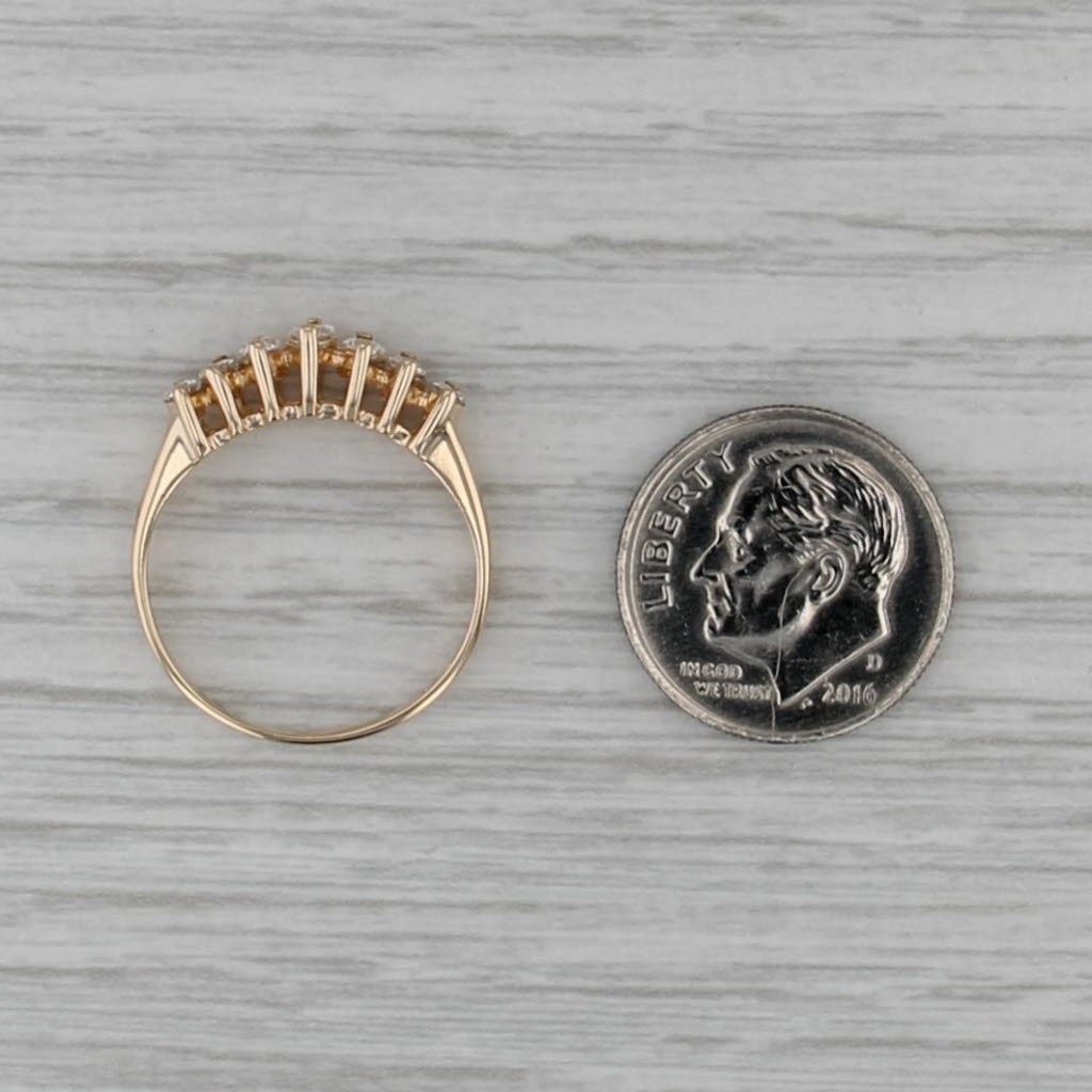 0.45ctw Diamond Tiered Rooftop Ring 14k Yellow Gold Size 6.5 Stackable Bridal