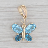 1.50ctw Blue Topaz Butterfly Pendant 10k Yellow Gold