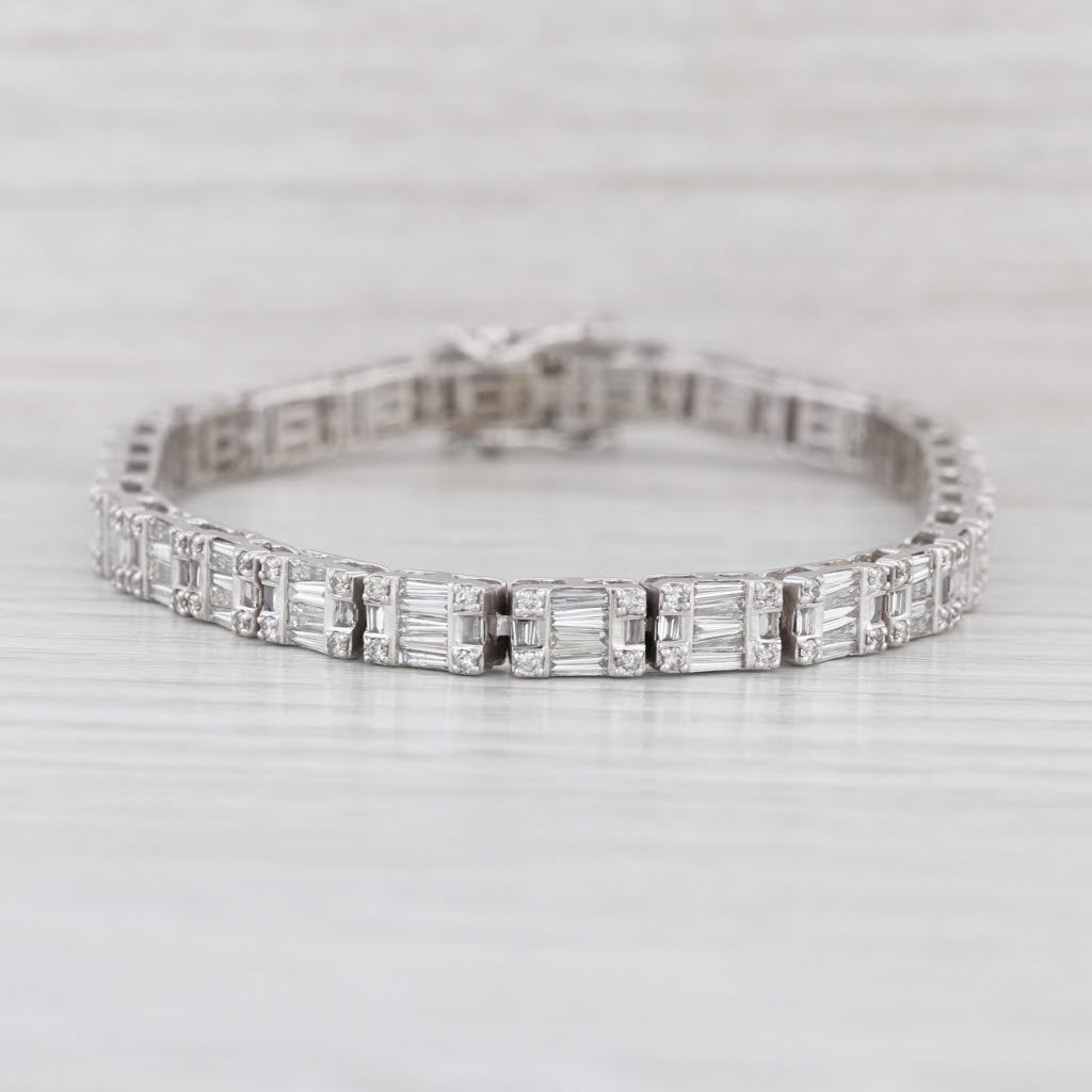 6.21ctw Diamond Tennis Bracelet 10k White Gold 8" 5.3mm
