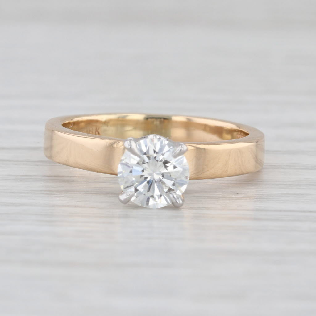 GIA 1.07ct VS2 H Diamond Solitaire Engagement Ring 18k Gold Size 8.25-8.5