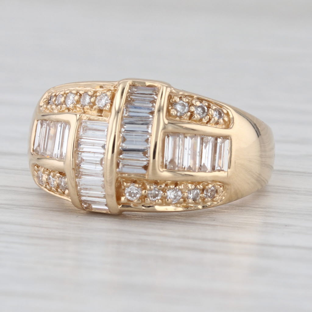 0.98ctw Diamond Geometric Ring 14k Yellow Gold Size 6.75-7