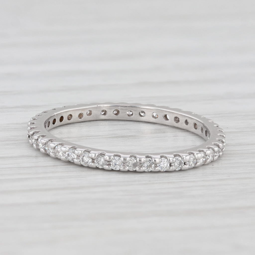 Light Gray 0.50ctw Diamond Eternity Band 14k White Gold Size 6.5 Wedding Anniversary Ring