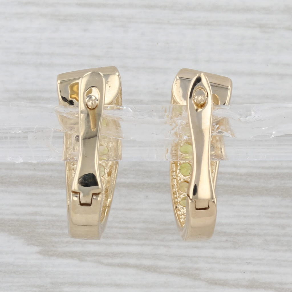 0.67ctw Yellow Sapphire Diamond J-Hook Earrings 14k Yellow Gold Lever Backs