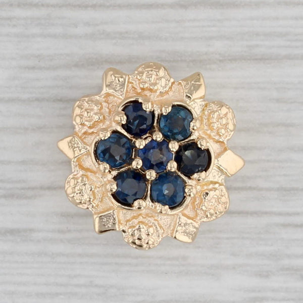 0.40ctw Blue Sapphire Flower Slide Bracelet Charm 14k Gold Richard Glatter