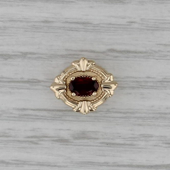 0.50ct Oval Garnet Solitaire Slide Bracelet Charm 14k Gold Richard Glatter
