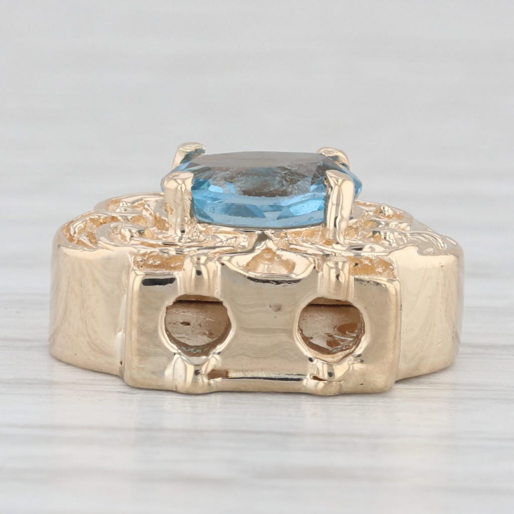 Light Gray Richard Klein 1.10ct Blue Topaz Slide Bracelet Charm 14k Yellow Gold Vintage